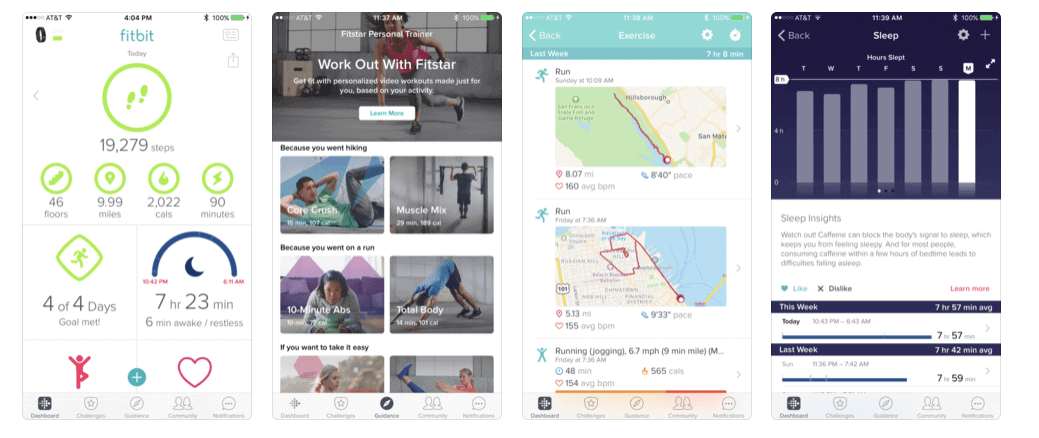 Fitbit App Store Content Screenshots