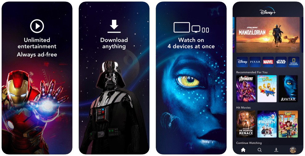 Disney + App Streaming Service